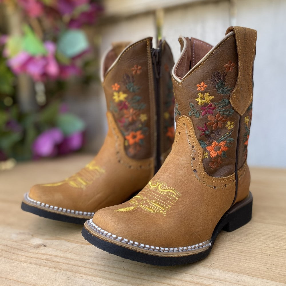 AS-030-39 Tan - Botas Vaqueras para Niñas – Bota Western Wear - Amor Sales