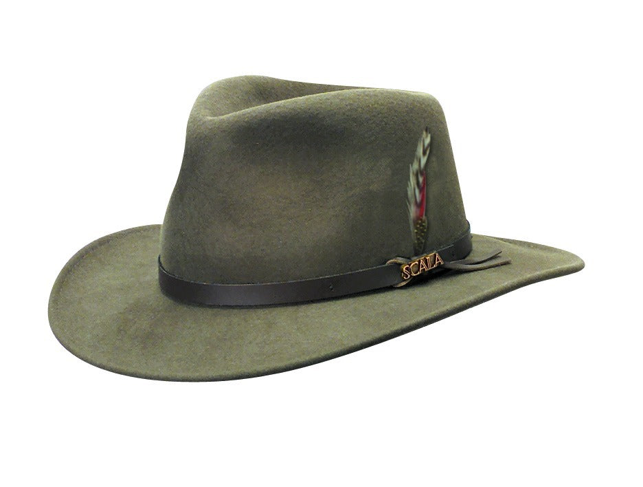 Scala Wool Felt Crushable Outback Hat