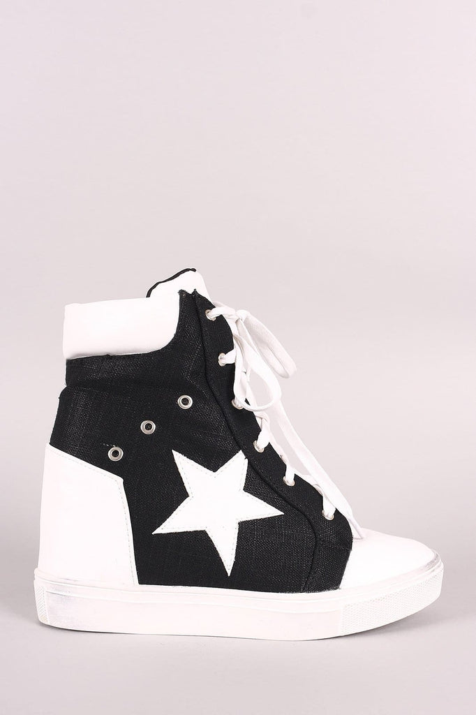 converse lace up high top wedge sneakers