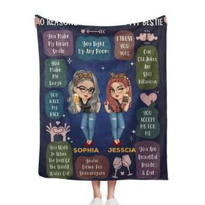 '10 Reasons Why You're My Bestie' Customized Blanket - Gift For Besties - Joliny