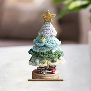 Christmas Tree Crochet Pattern Customized Wooden Ornaments – Personalized Name Wooden Plaque - Christmas Gifts - Joliny