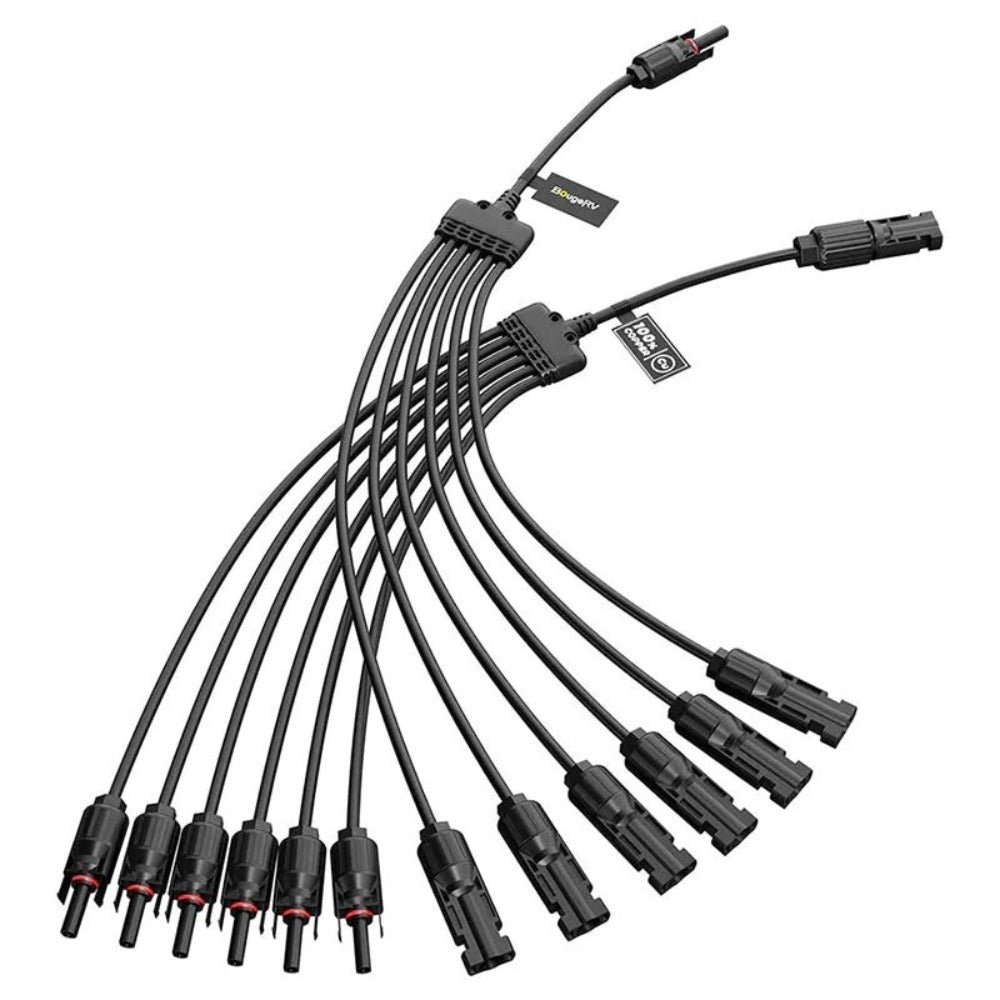 BougeRV Solar Y Connector Solar Panel Parallel Connectors Extra Long 6 to 1 Cable