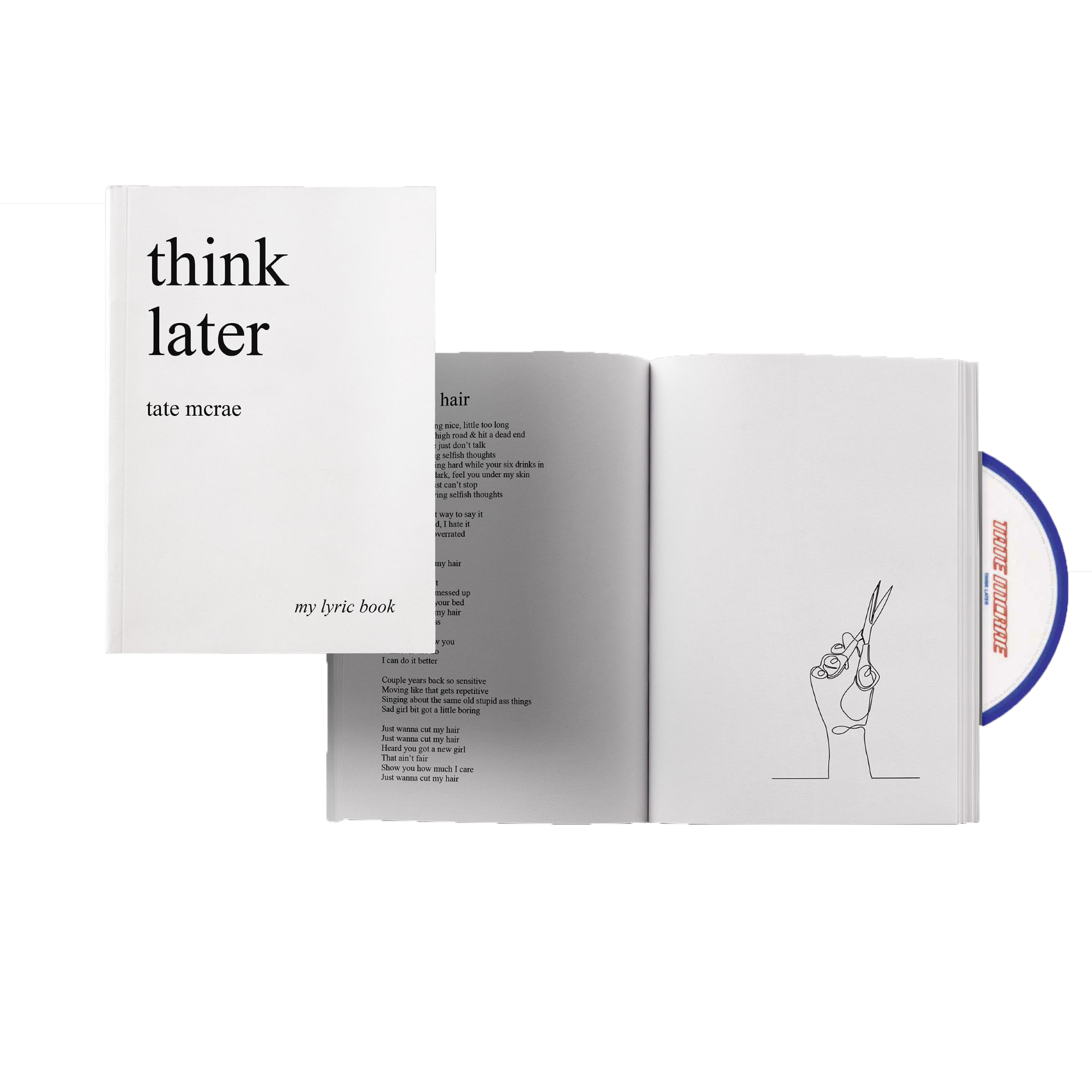 THINK LATER Lyric Book with CD - Tate McRae product image