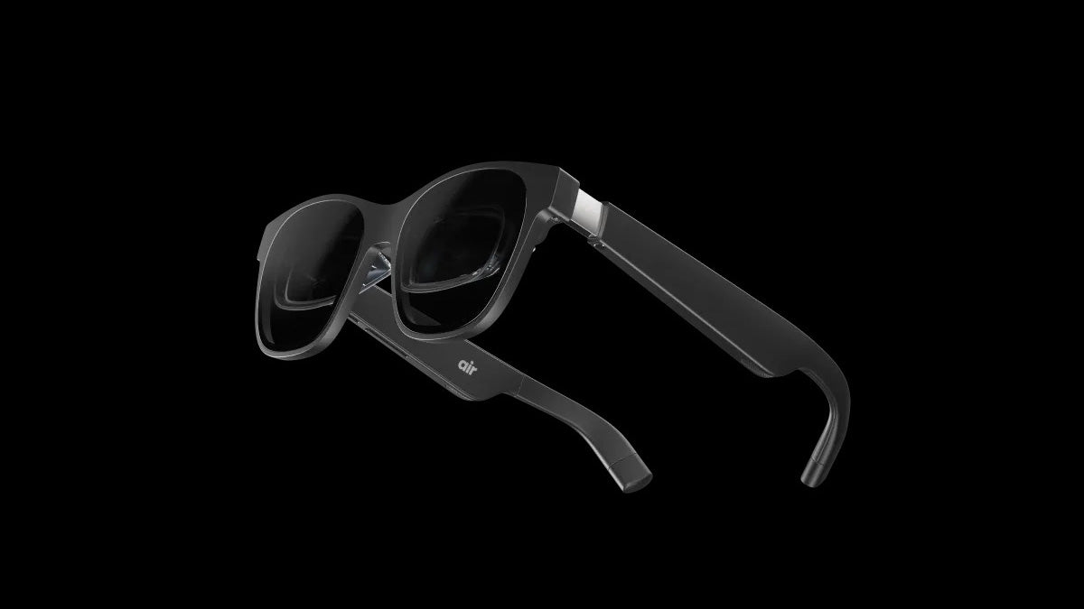 a XREAL Air AR Glasses in black background