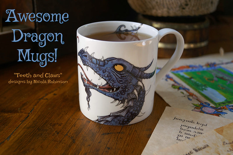Teeth and Claws Dragon Mugs on Inn at the Crossroads