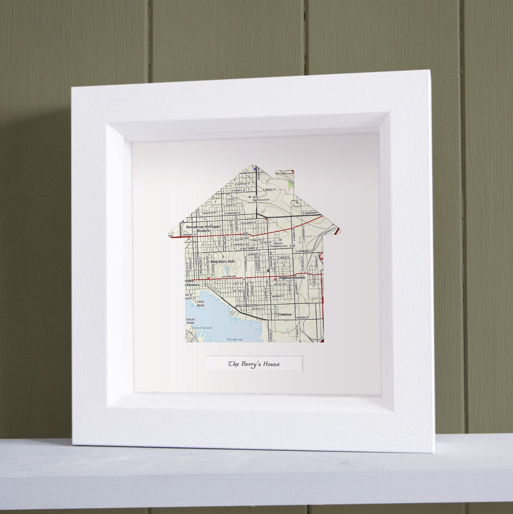 Wall Art - "Our Home" Personalized Framed Map