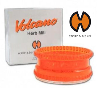 A good quality orange 2 part Storz & Bickel plastic grinder.