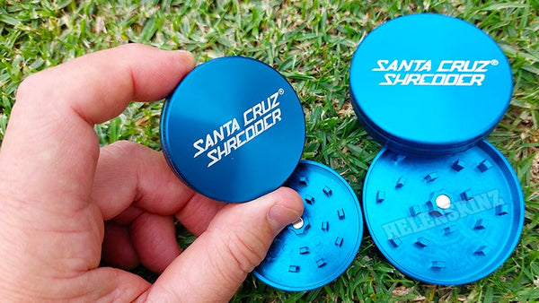 Santa Cruz Shredder Medium & Large Herb Grinders - Blue NZ Stock