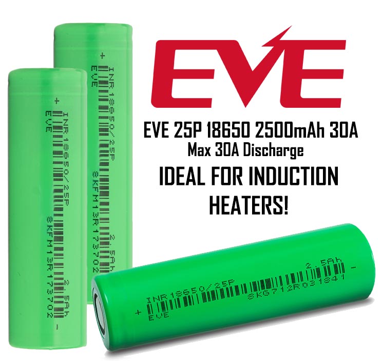 EVE 25P 18650 2500mAh 30A Battery