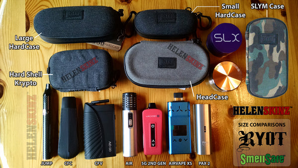 Click to Expand Image - Comparison of RYOT Vaporizer Case Sizes with Vapes NZ