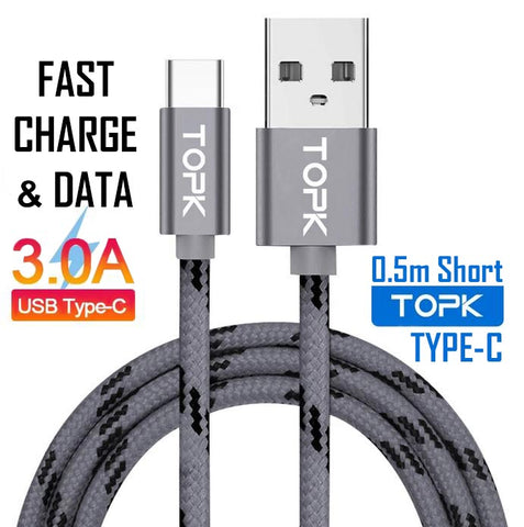 TOPK USB TYPE-C Braided Fast Charging & Data Cable NZ