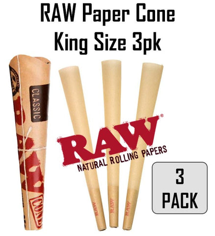 RAW Paper Cone King Size 3pk