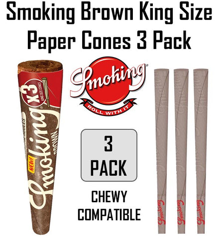Buy Smoking Brown King Size Paper Cone 3 Pack NZ