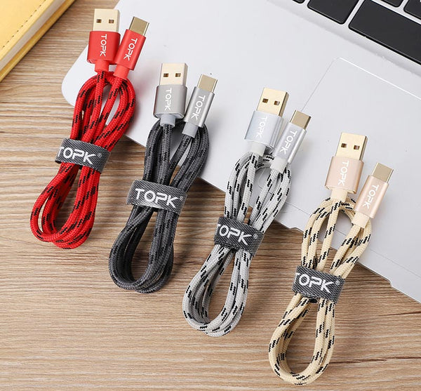 TOPK USB TYPE-C Braided Fast Charging & Data Cable NZ.