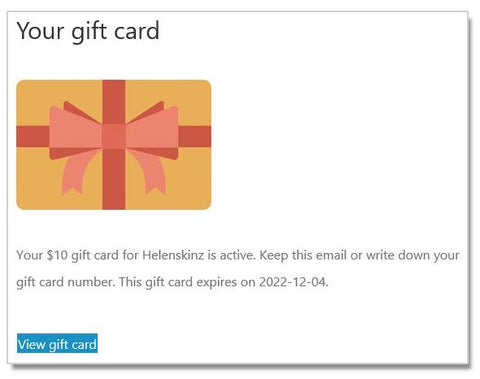 Helenskinz Gift Card NZ