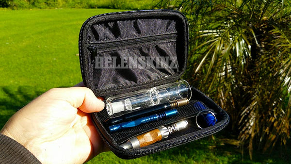 Large Hemp Shield Zipper Case with Bubbler and Pens NZ
