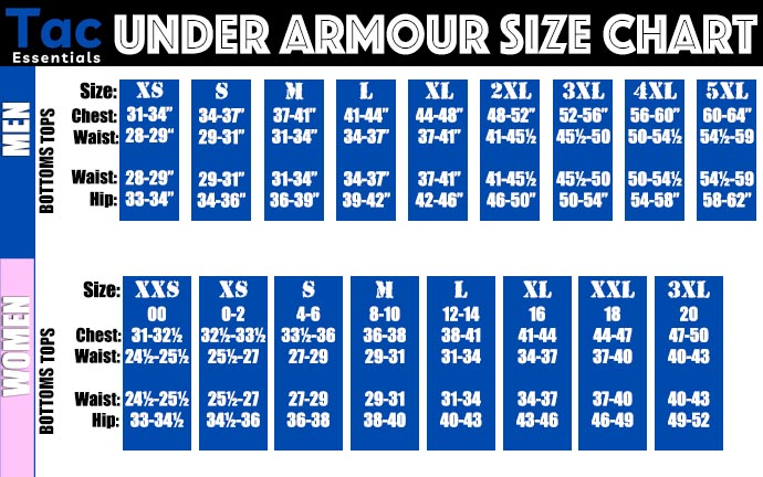 Under Armour Size Chart