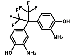 2,2-Bis(3-amino-4-hydroxyphenyl)hexafluoropropane (6FAP) chemical structure, CAS 83558-87-6