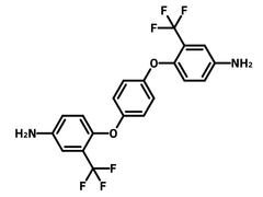 1,4-Bis(4-amino-2-trifluoromethylphenoxy)benzene (6FAPB) chemical structure, CAS 94525-05-0.