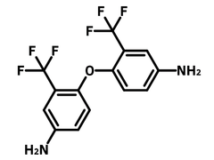 2,2'-Bis(trifluoromethyl)-4,4'-diaminodiphenyl ether (6FODA) chemical structure, CAS 344-48-9.