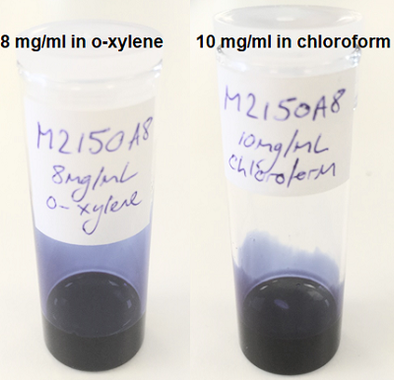 PBDB-TF solubility in o-xylene and chloroform