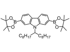 Chemical structure of Octylnonylcarbazole-bisboronic-acid-pinacol-ester, 9-(heptadecanyl-bis-tetramethyl-dioxaborolanyl)-9H-carbazole, CAS 958261-51-3