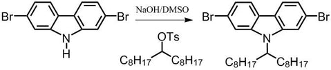 synthesis of dibromo-9-heptadecanylcarbazole using dibromocarbazole as starting material