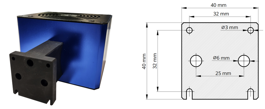 LED Solar Simulator Lamp mounting points