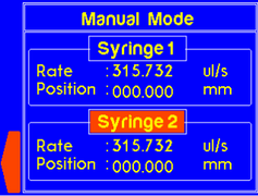 Manual mode - move the plunger holder for syringe 2