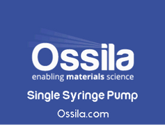 Ossila Single Syringe Pump bootup screen