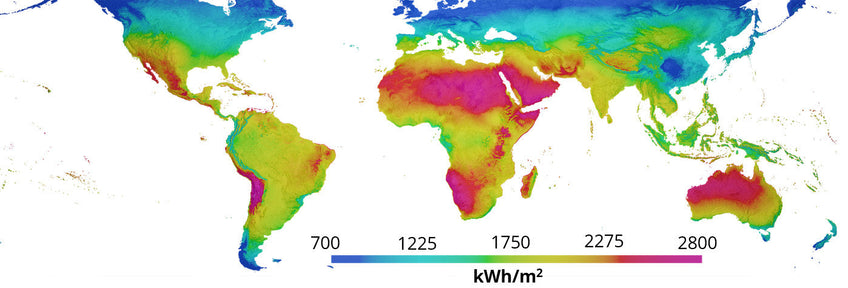 Yearly global horizonal irradiance