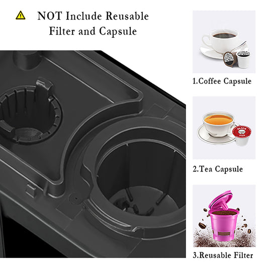 CHULUX Single Serve Coffee Maker KCUP Pod Coffee Brewer, Single Cup Coffee  Machine Mini 3 in 1 for K CUP Ground Coffee Tea Filter, One Cup Coffee Make,Coffee  Maker