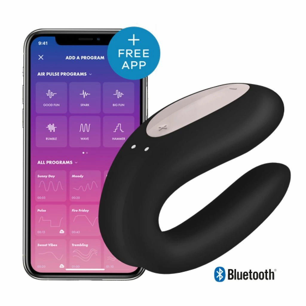 Double Double günstig Kaufen-Satisfyer - Double Joy Black. Satisfyer - Double Joy Black <![CDATA[Designed especially for male+female partner play, the DOUBLE JOY is worn internally by the woman during penetrative sex. This 