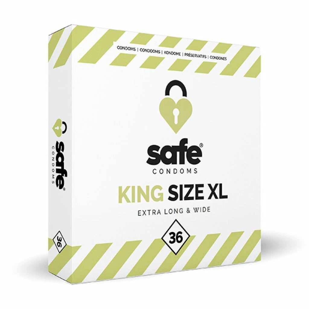 and the günstig Kaufen-Safe - King Size XL Condoms 36 pcs. Safe - King Size XL Condoms 36 pcs <![CDATA[Safe Condoms are made of a very high quality of latex with a comfortable fit, which are available in various types and sizes.. Extra long condoms for those who need them (leng