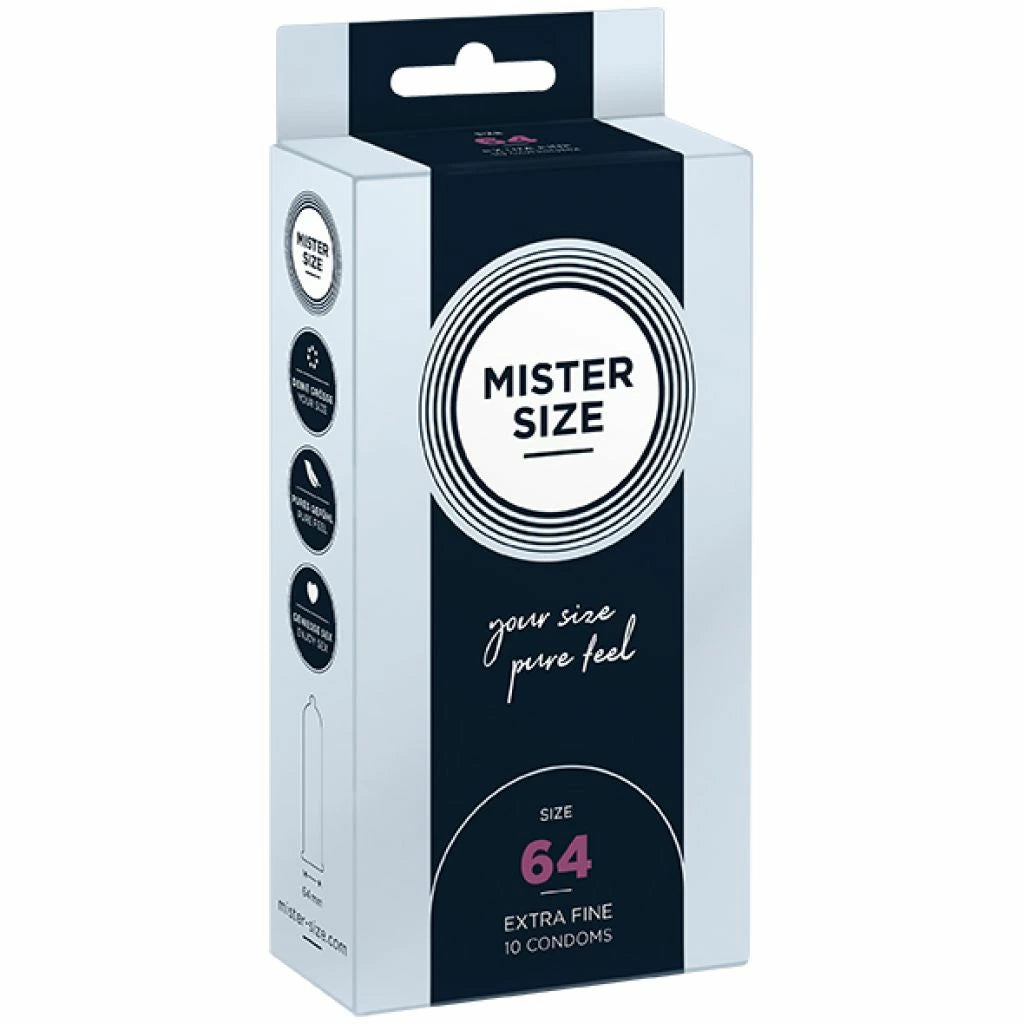 on Our günstig Kaufen-Mister Size - 64 mm Condoms 10 Pieces. Mister Size - 64 mm Condoms 10 Pieces <![CDATA[MISTER SIZE is the ideal companion for your sensitive, elegant penis. Working together you will create wonderful moments of great ecstasy. You really don't need a mighty