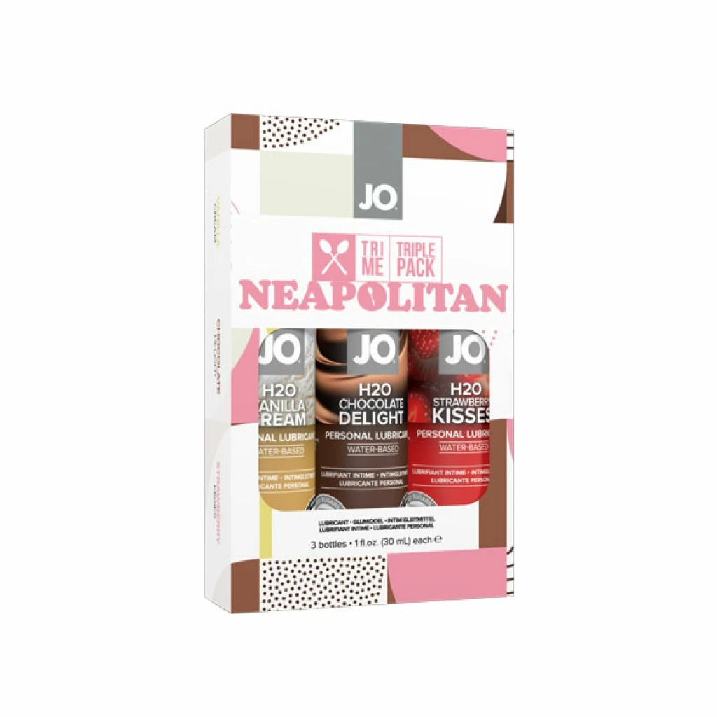 Pre the günstig Kaufen-System JO - Tri Me Neapolitan 3 x 30 ml. System JO - Tri Me Neapolitan 3 x 30 ml <![CDATA[Get the latest scoop on sensuality with our Neapolitan collection of flavored lubes. Everyone’s favorite ice cream combo is represented by three amazing formulas: 