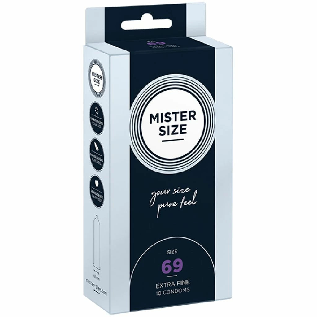The EC günstig Kaufen-Mister Size - 69 mm Condoms 10 Pieces. Mister Size - 69 mm Condoms 10 Pieces <![CDATA[MISTER SIZE is the ideal companion for your sensitive, elegant penis. Working together you will create wonderful moments of great ecstasy. You really don't need a mighty