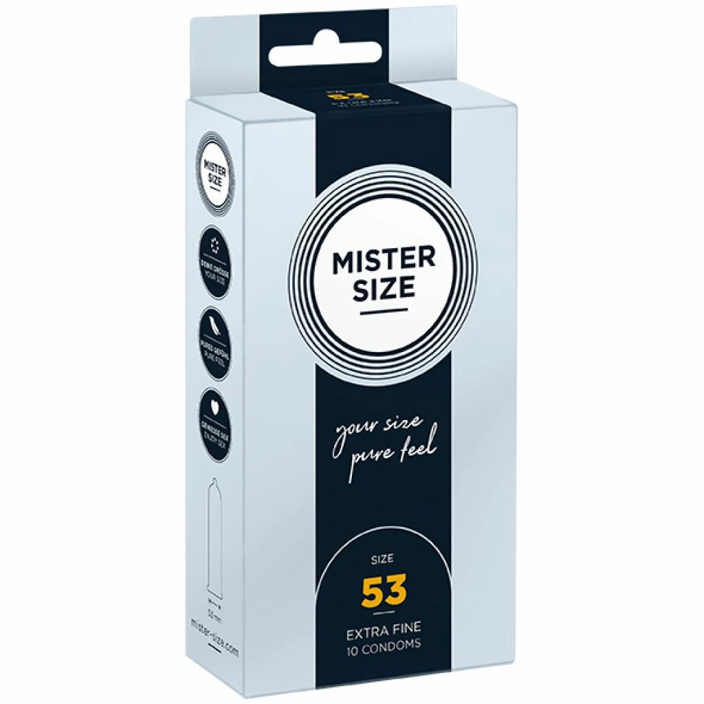 you Need günstig Kaufen-Mister Size - 53 mm Condoms 10 Pieces. Mister Size - 53 mm Condoms 10 Pieces <![CDATA[MISTER SIZE is the ideal companion for your sensitive, elegant penis. Working together you will create wonderful moments of great ecstasy. You really don't need a mighty