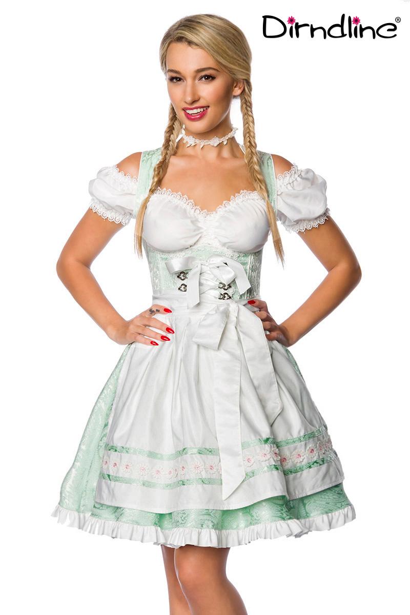 pastell mit günstig Kaufen-Pastell-Dirndl. Pastell-Dirndl <![CDATA[traditionelles Dirndl mit Schürze. edel und aufwendig verarbeitet. farblich abgesetzte Paspelierung und Spitzenbesatz am Ausschnitt. Zierschnürung mit klassischen Dirndlösen. ausgestelltes Rockteil mit Rüschen a