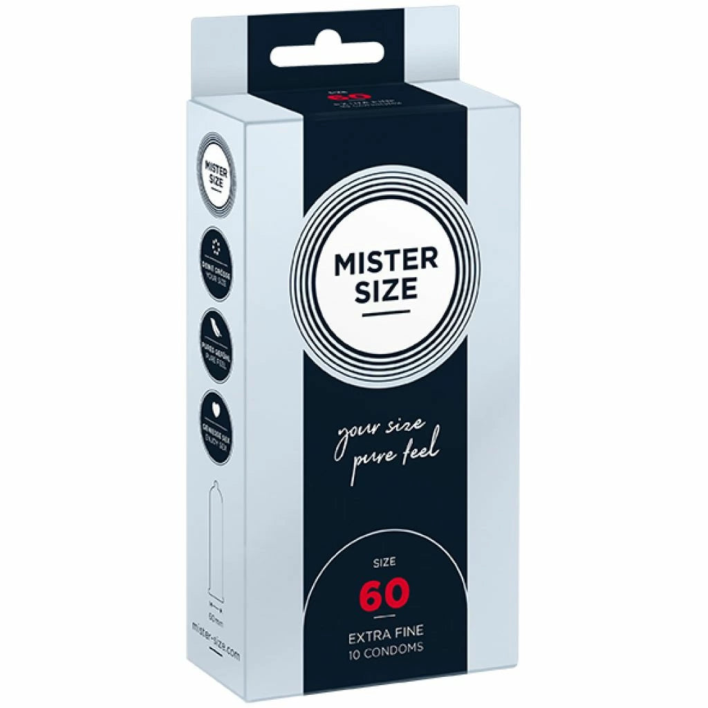 The EC günstig Kaufen-Mister Size - 60 mm Condoms 10 Pieces. Mister Size - 60 mm Condoms 10 Pieces <![CDATA[MISTER SIZE is the ideal companion for your sensitive, elegant penis. Working together you will create wonderful moments of great ecstasy. You really don't need a mighty