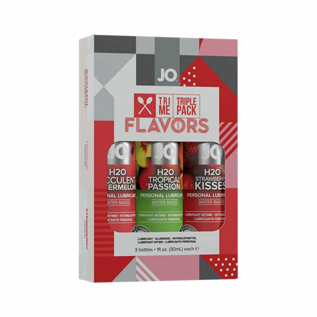 Designed günstig Kaufen-System JO - Tri Me Flavors 3 x 30 ml. System JO - Tri Me Flavors 3 x 30 ml <![CDATA[The JO Tri Me Triple Pack offers a flavorful array of personal lubricants designed to enhance foreplay and intimacy. Formulated with a pure plant-based glycerin and infuse