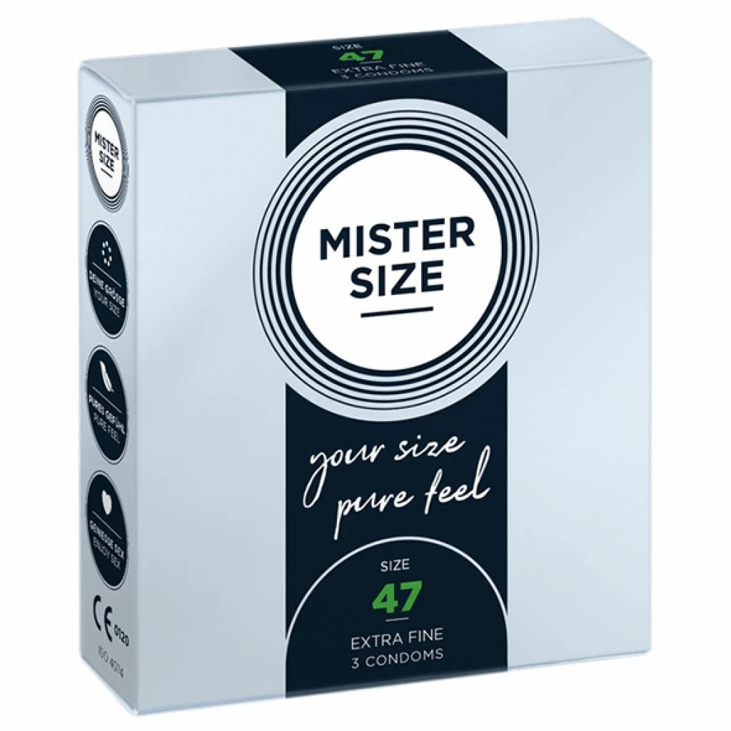King of günstig Kaufen-Mister Size - 47 mm Condoms 3 Pieces. Mister Size - 47 mm Condoms 3 Pieces <![CDATA[MISTER SIZE is the ideal companion for your sensitive, elegant penis. Working together you will create wonderful moments of great ecstasy. You really don't need a mighty b