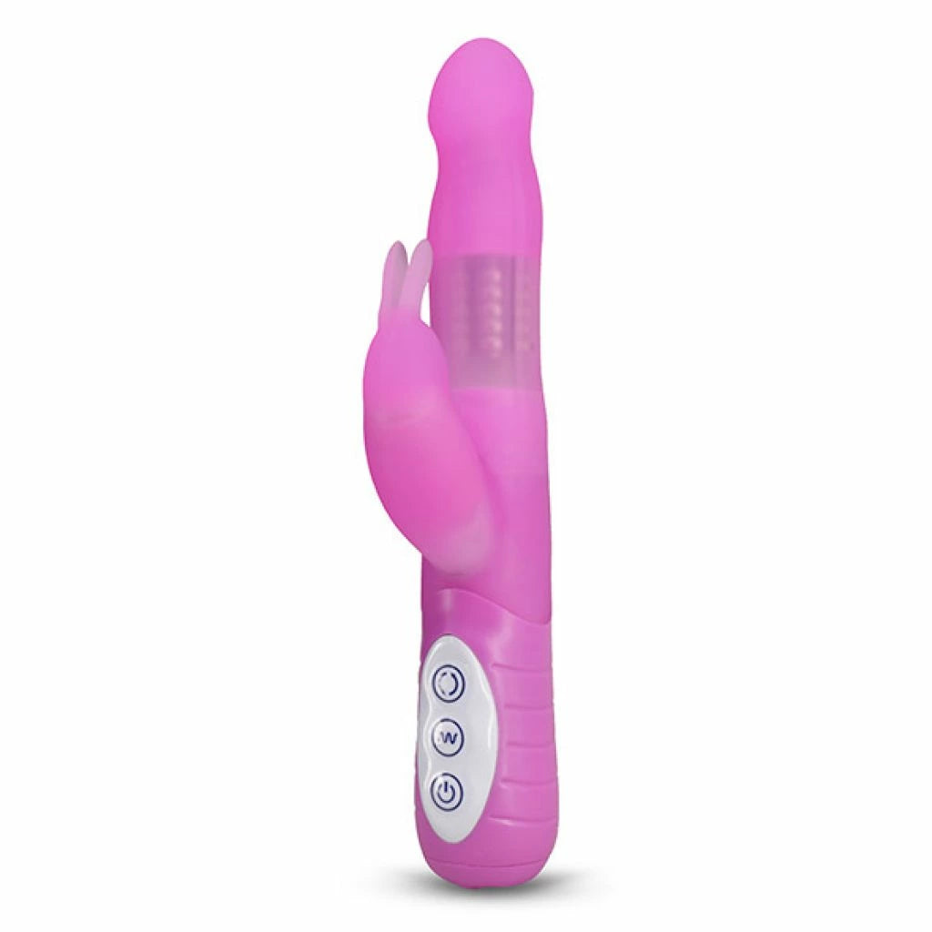 Stimulator günstig Kaufen-Layla - Artiche Vibrator Pink. Layla - Artiche Vibrator Pink <![CDATA[Vibrator with frosted white shaft and white control box. 7 function slim rotating vibrator with rabbit clit stimulator and metal spinning beads. Fully waterproof. 100% Silicone body. To