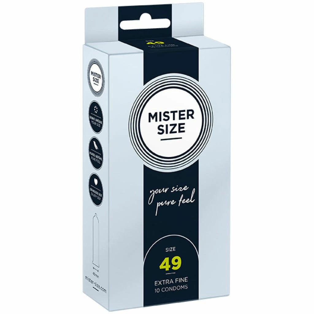 on Our günstig Kaufen-Mister Size - 49 mm Condoms 10 Pieces. Mister Size - 49 mm Condoms 10 Pieces <![CDATA[MISTER SIZE is the ideal companion for your sensitive, elegant penis. Working together you will create wonderful moments of great ecstasy. You really don't need a mighty