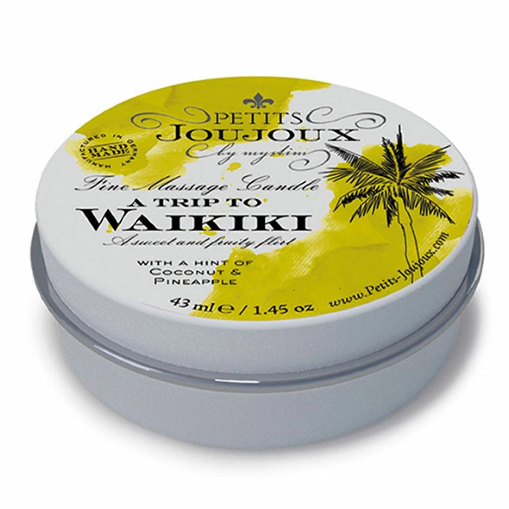 The 3G günstig Kaufen-Petits Joujoux - Massage Candle Waikiki 33g. Petits Joujoux - Massage Candle Waikiki 33g <![CDATA[After the fragrant candle has been lighted its wax is melting to a comfortably warm massage oil which is indulging and nourishing the skin. The exquisite Pet