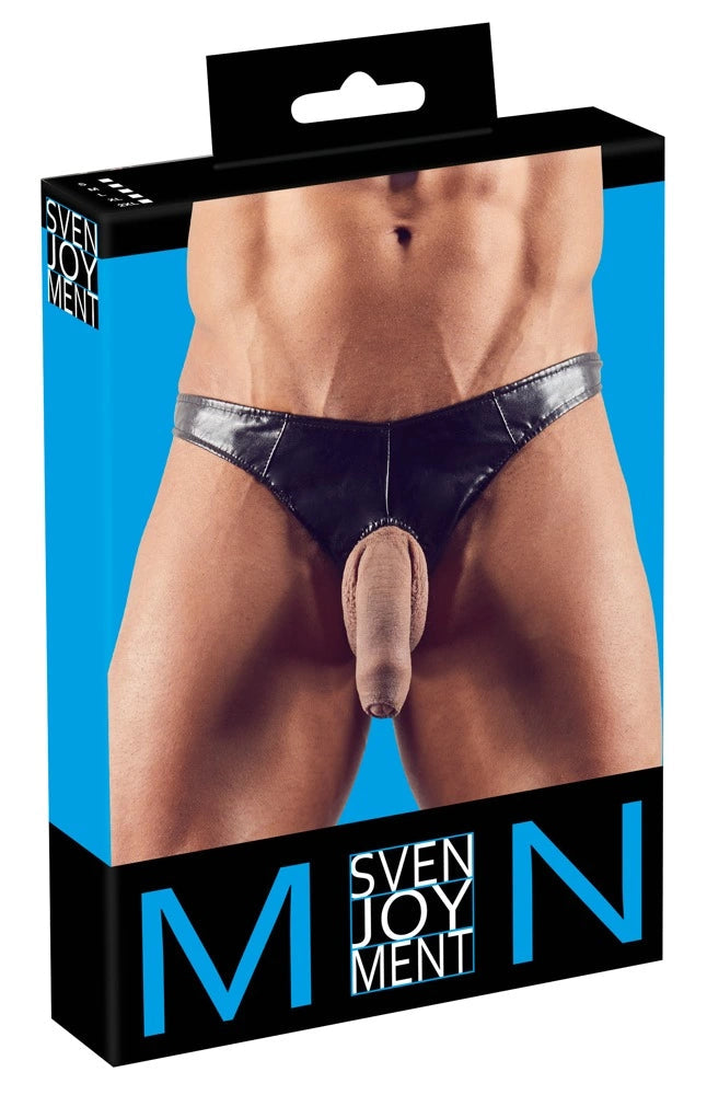 with the günstig Kaufen-Im. Leather Men´s String S. Im. Leather Men´s String S <![CDATA[For a big entrance!. Shiny imitation leather string with a flexible front hole. The penis and testicles are pushed through this hole, so that one can show off what he's got!. 98% po