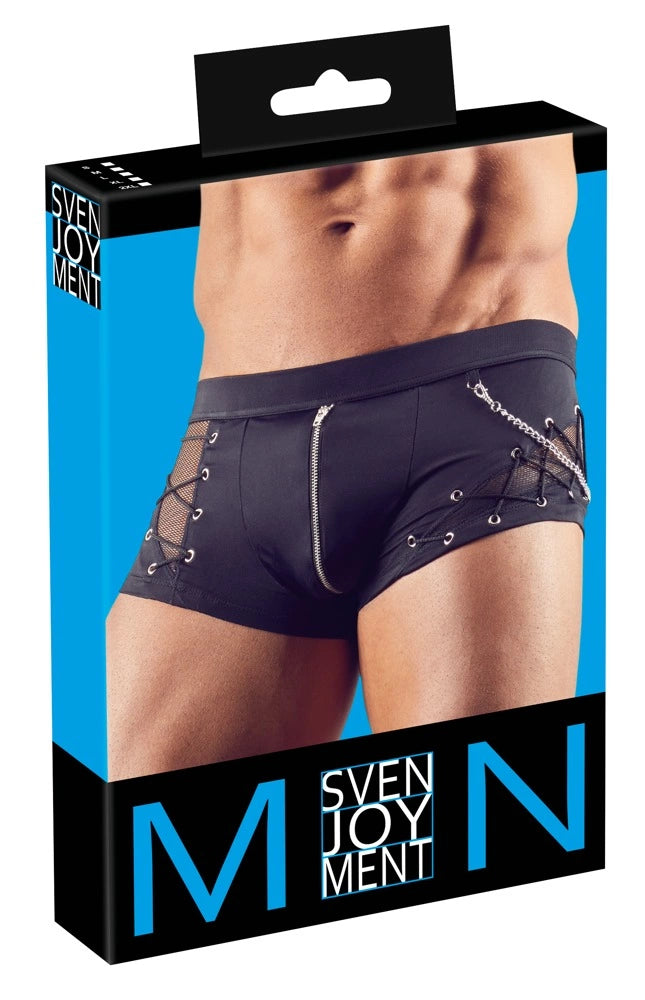 the End günstig Kaufen-Men's Pants XL. Men's Pants XL <![CDATA[Stylish and masculine!. Pants made out of a trendy combination of opaque and transparent (fishnet) material. With a removable decorative chain and zip at the front. Black. Very stretchy.. 80% polyamide, 20% spandex.