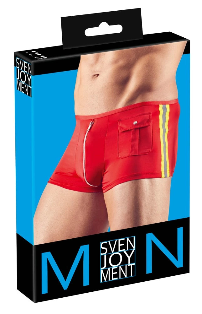 Play:1 günstig Kaufen-Men's Pants 2XL. Men's Pants 2XL <![CDATA[A hot life-saver!. Bright red pants in a firefighter design for imaginative role play. With reflector stripes, decorative pocket and fancy zip at the front. The swell function creates an impressive bulge at the fr