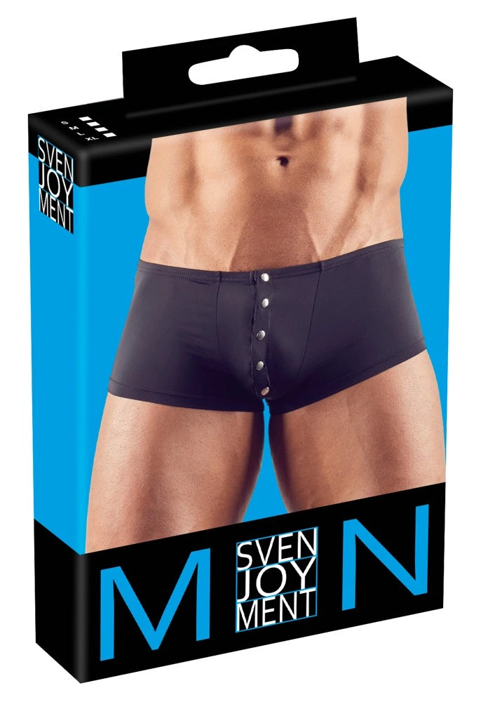 Silver Stud günstig Kaufen-Men´s Pants M. Men´s Pants M <![CDATA[Classic seduction!. Emphasise your manliness with these stretchy, slightly transparent pants with silver-coloured press studs and a seam on the waistband.. Black. 85% polyamide, 15% spandex.]]>. 