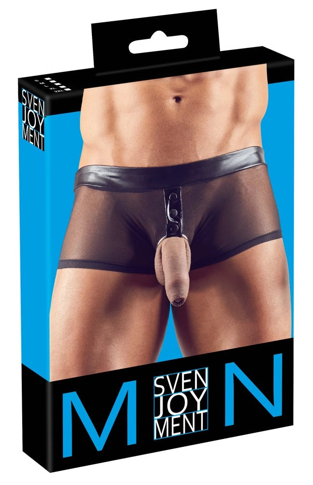 Strap on günstig Kaufen-Men's Pants Cock Ring L. Men's Pants Cock Ring L <![CDATA[Pure masculinity!. Fancy pants made out of powernet with wet look details. The attached cock ring (Ø 5 cm) and the jockstraps add the finishing touches to this hot look. Wonderfully stretchy and w